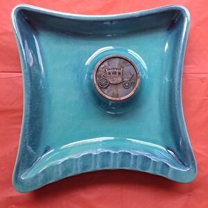 Hyde Park Ashtray Vintage Ceramic Green Mid‎ Century Modern Decor 1990 U.S.A.